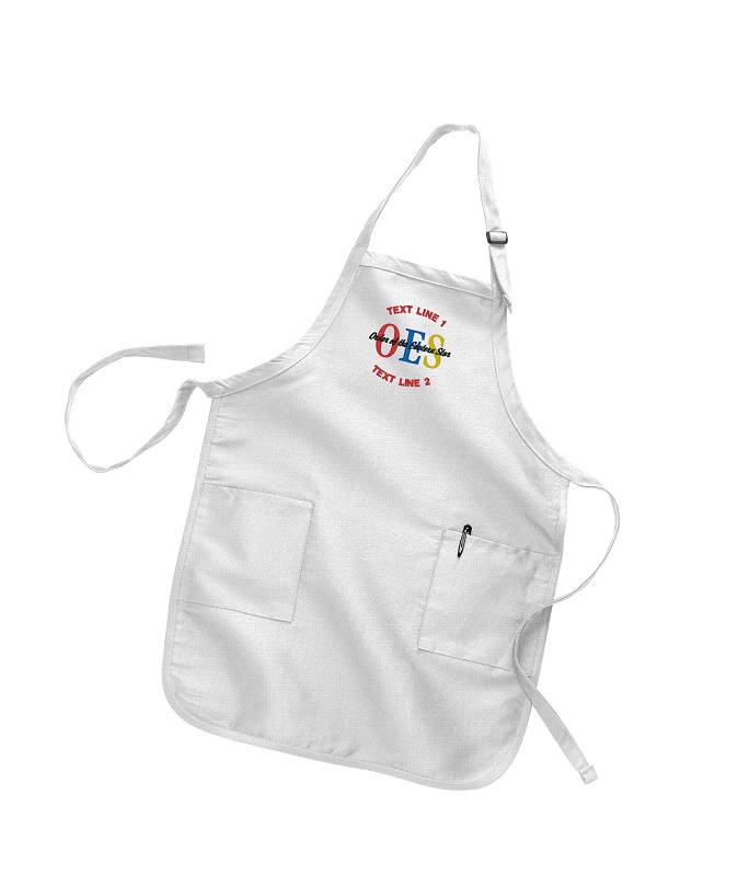 (image for) OES Eastern Star Full Length Apron w/ Pockets